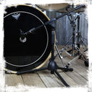 2 PACK- Low Profile Microphone Stand by GRIFFIN | Short Tripod Mic Stand Mount with Boom Arm for Kick Bass Drum, Studio Desktop Recording, Singing & Guitar Amplifiers | Small Height Telescoping Holder