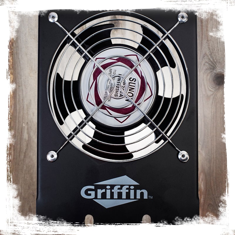 2 PACK - Rackmount Cooling Fan by Griffin | 3U Ultra-Quiet Triple Exhaust Fans, Keep Studio Audio Equipment Gear Cool | Rack Mount on Network IT System Server Rails | Temperature Control Panel Cabinet