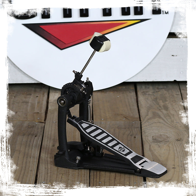 Single Kick Bass Drum Pedal by GRIFFIN | Deluxe Double Chain Foot Percussion Hardware for Intense Play | 4 Sided Beater & Fully Adjustable Power Cam System | Perfect for Beginner & Pro Drummers