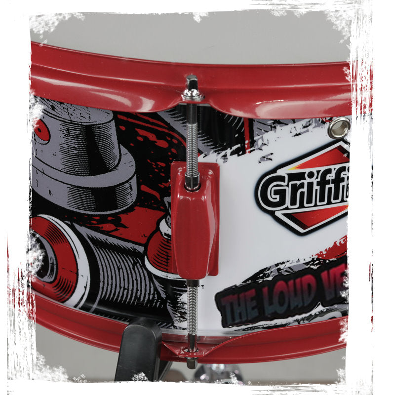 Snare Drum by GRIFFIN | Birch Wood Shell 14"x6.5" with Custom Graphic Wrap (Limited Edition) | Percussion Acoustic Musical Instrument Kit & Drummers Key | 8 Metal Lugs, Head Set & Strainer Throw Off