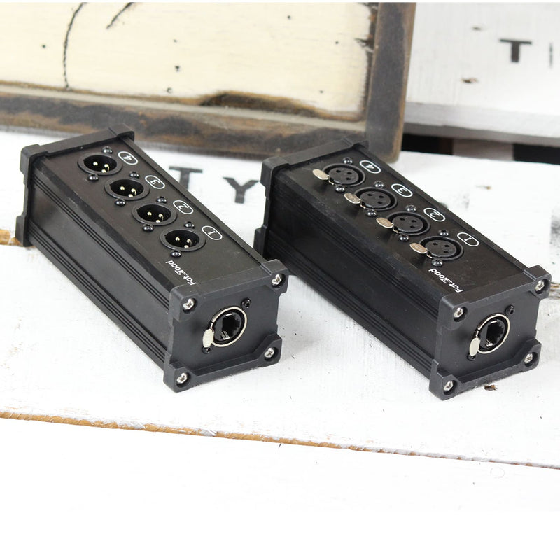 4 Channel DMX Over Network Signal XLR Cable Extender by GRIFFIN - Male & Female Pack with 3 Pin XLR to RJ45 Ethercon Wire for Live Stage Sound Monitoring, Studio Recording & DJ Lighting, PA AES-EBU