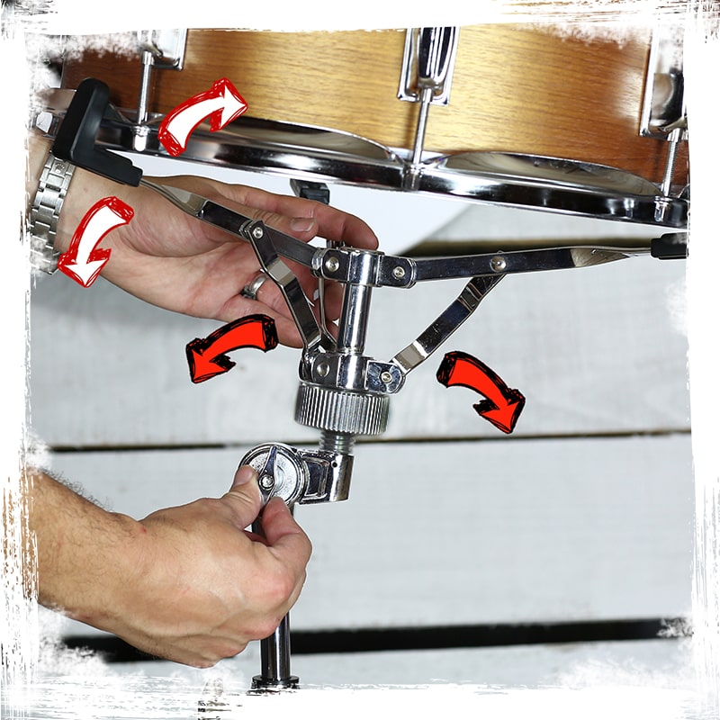 2-PACK Snare Drum Stand by GRIFFIN | Chrome Double Braced, Light Weight Mount for Standard Snares, Tom Drums & Practice Pad | Slip-Proof Gear Tilter & Clamp Style Basket Holder Percussion Hardware Kit