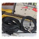 Guitar Cables (10 Pack) Instrument Cord by FAT TOAD - 24 AWG Patch Conductor for Electric Guitar, Bass, Amplifier Speaker, Keyboard & Recording Studio