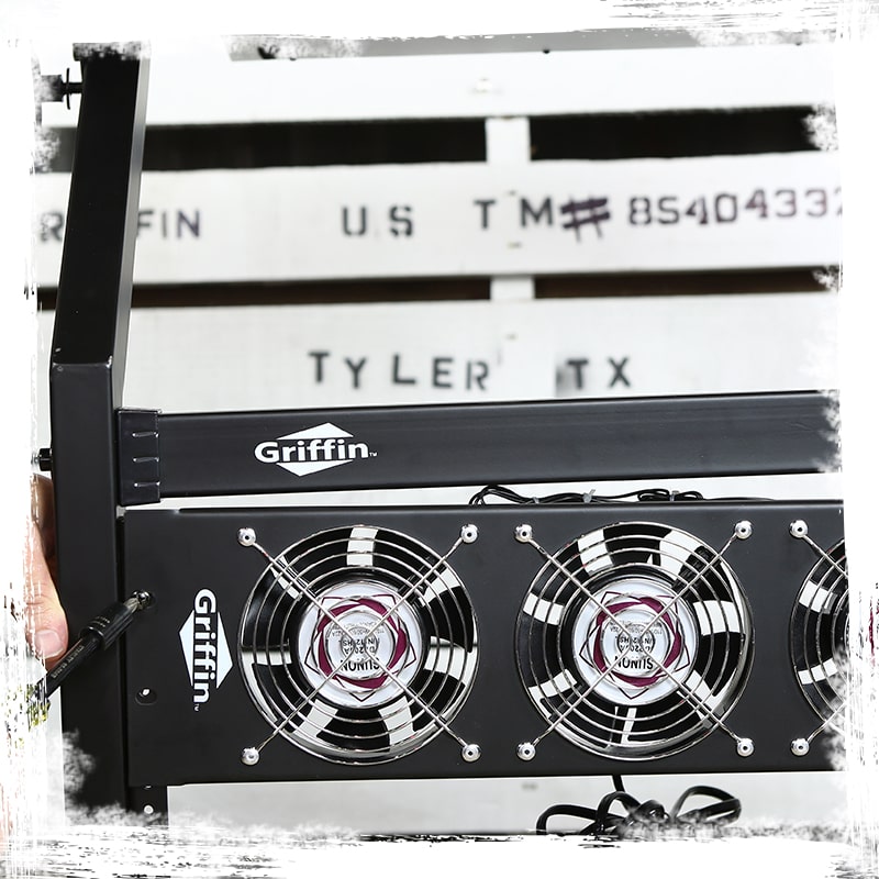 2 PACK - Rackmount Cooling Fan by Griffin | 3U Ultra-Quiet Triple Exhaust Fans, Keep Studio Audio Equipment Gear Cool | Rack Mount on Network IT System Server Rails | Temperature Control Panel Cabinet