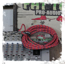 Guitar Cables (2 Pack) Right Angle to Straight-End Instrument Cord Tweed Cloth Jacket by FAT TOAD - Braided Woven 20 FT 1/4 Inch Gold Jack TS