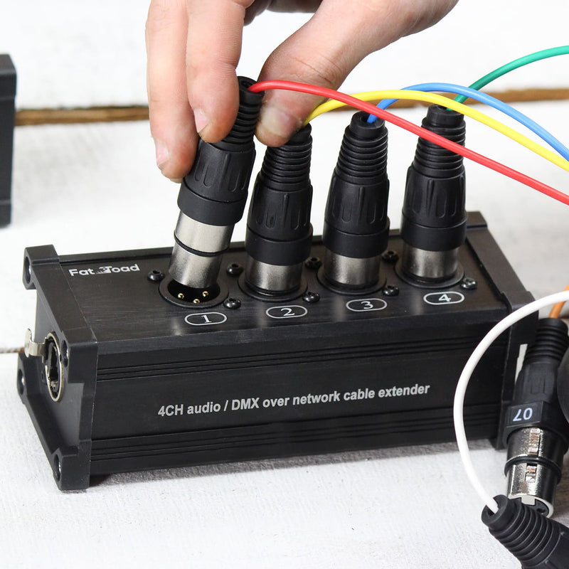 4 Channel DMX Over Network Signal XLR Cable Extender by GRIFFIN - Male & Female Pack with 3 Pin XLR to RJ45 Ethercon Wire for Live Stage Sound Monitoring, Studio Recording & DJ Lighting, PA AES-EBU