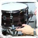 Popcorn Snare Drum by GRIFFIN | Firecracker Acoustic 10" x 6" Poplar Shell with Zebra Wood PVC | Soprano Mini Concert Marching Percussion Musical Instrument with Snare Throw Off, Drummers Key & Head
