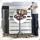 Extended Height Snare Drum Stand by GRIFFIN | Tall Adjustable Height Snare Stand For Practice Pad | Concert Stand Up Drum Mount Holder With Basket Clamp | Double Braced Percussion Chrome Drum Hardware