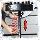 GRIFFIN Snare Stand & Drum Throne (2-Pack Set) - Chrome Percussion Hardware Kit with Double-Braced Lightweight Mount for Snares, Tom-Toms & Practice Pads - Slip-Proof Gear Tilter & Clamp Holder