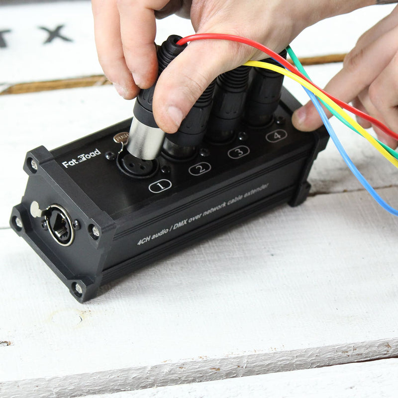 4 Channel DMX Over Network Signal XLR Cable Extender by GRIFFIN - Male & Female Pack with 3 Pin XLR to RJ45 Ethercon Wire for Live Stage Sound Monitoring, Studio Recording & DJ Lighting, PA AES-EBU