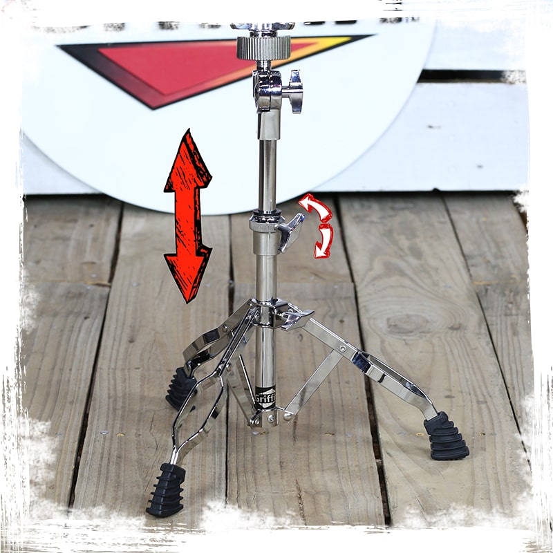 2-PACK Snare Drum Stand by GRIFFIN | Chrome Double Braced, Light Weight Mount for Standard Snares, Tom Drums & Practice Pad | Slip-Proof Gear Tilter & Clamp Style Basket Holder Percussion Hardware Kit