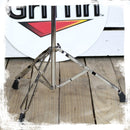 4 PACK - Straight Cymbal Stand Set by GRIFFIN | Double Braced Legs, Slip-Proof Gear Holder & Light-Duty for Mobile Drummers | Percussion Chrome Drum Hardware Kit for Mounting Crash & Splash Cymbals