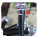 Cardioid Dynamic Microphone with Mic Clip by FAT TOAD - Vocal Handheld, Unidirectional Mic - Singing Wired Microphone for Music Stage Performances