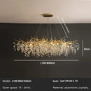 GobekUsa Crystal Chandelier: Gold Branch Lustre Pendant Light for Dining Room