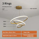 GobekUsa Gold Circle Rings Chandelier LED Pendant Light for Living Room, Kitchen, Dining Room