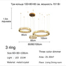 GobekUsa Golden Crystal Chandelier: Nordic Modern Luxury LED Hanging Halo for Living Room