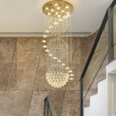 GobekUsa Crystal Hanging Loft Chandelier - Elegant Ceiling Lighting for Staircase and Room Decor