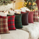 GobekUsa Christmas Plaid Cushion Cover, Classic Green Red Throw Pillow for Home Decor