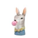 GobekUsa Animal Bust Succulent Vase Hand-Painted Resin Figure with Giraffe/Zebra/Bear/Panda Blowing Bubbles