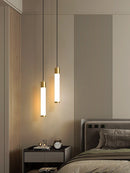 Minimalist White Linear Pendant Light In Aluminum