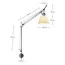 GobekUsa Adjustable Aluminum Wall Lamp with Long Swing Arm for Bedside & Study