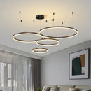 Minimalist Brushed Ring Pendant Light in Gold and Black
