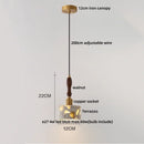GobekUsa LED Terrazzo Pendant Lamp White Stone Wood Hanging Light