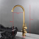 GobekUsa Brass Outdoor Faucet with Double Function, Deck Mounted Tall Antique Garden Tap