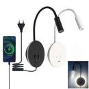 GobekUsa Corded Gooseneck Wall Sconce with USB Port Switch and Cree LED Backlight