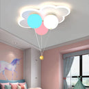 GobekUsa Kids Ceiling Chandelier - Colorful Acrylic Ballon White Pink Lamps with Remote Control
