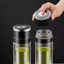 GobekUsa Insulated Glass Cup: Large Capacity, One-Click Open Lid, Heat-Resistant Double-Layer