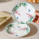 GobekUsa Green Willow Porcelain Tea Cup & Saucer Set - Elegant Tableware and Coffee Mug