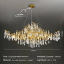 GobekUsa Crystal Chandelier: Modern Luxury Long Light for Kitchen, Dining, Living, and Bedroom