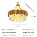 GobekUsa Gold Crystal Chandelier: Modern Luxury LED Pendant Lights for Living, Dining, Bedroom Decor