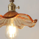 GobekUsa Amber Glass LED Pendant Light, Nordic Modern Design, Walnut Wood, Dining Living Room Lighting