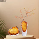 GobekUsa Amber Glass Vase: Table Decor, Flower Arrangement, Hydroponic Plant Pot