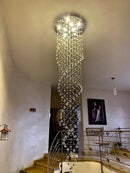 GobekUsa Crystal Chandelier for Staircase Luxury Hotel Bedroom Hanging Light