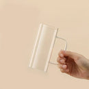 GobekUsa 400ml Square Glass Mug, Microwave Safe, Transparent, Party Beer Coffee Cup