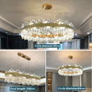 GobekUsa Crystal Circle Ceiling Chandelier with LED Lighting for Designer Dining Room