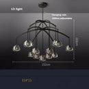 GobekUsa Black Brass American Series Crystal Copper LED Chandelier for Dinning Room
