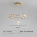 GobekUsa Gold Crystal Spiral Chandelier LED Pendant Lights for Home Decoration