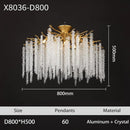 GobekUsa Branch Crystal LED Ceiling Chandelier in Gold/Black for Dining Room Lobby