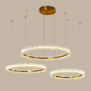 GobekUsa Gold Crystal Ring Chandelier for Living Room and Restaurant Décor