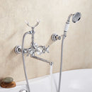 GobekUsa Gold Brass Wall Mounted Bathtub Faucet with Hand Held Shower Kit