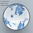 GobekUsa Blue & White Ceramic Kung Fu Tea Cup, Japanese Style Porcelain Sake Espresso Mug