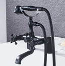GobekUsa Antique Chrome Bathtub Shower Mixer Faucet Tap Set for Bathroom