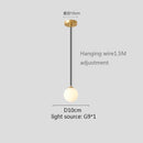 Modern White Globe Glass Pendant Light in Gold, Black, or Silver