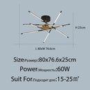 GobekUsa Linen Ceiling Chandelier: Black Gold Pendant Lamp for Home, Office, or Restaurant