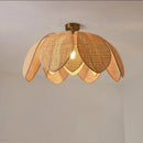 GobekUsa Handmade Rattan Petal Pendant Light with Chinese Style Design for Living & Dining Rooms
