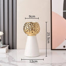 GobekUsa Gold Hammer Pattern Ceramic Vase: Creative Plant Pot for Table Decoration and Floral Arrangement